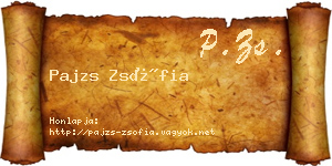Pajzs Zsófia névjegykártya